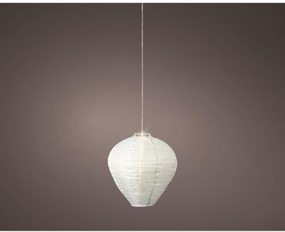 Lumineo Solar lantaarn nylon Ø30xH28cm wit