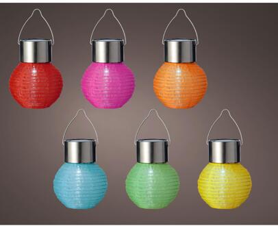 Lumineo Solar lantaarn nylon Ø7xH9.5cm verschillende