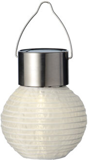 Lumineo Solar lantaarn nylon Ø7xH9.5cm wit