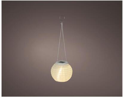 Lumineo Solar Lantaarn wit nylon Ø15xH10cm