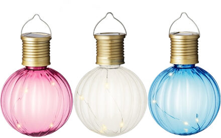 Lumineo Solar Led tuinlampjes set van 9x stuks in 3 kleuren 11 cm