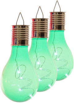 Lumineo solar tuin 6x stuks LED ophang verlichting/lampjes groen 14 x 8 cm