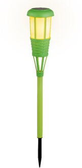 Lumineo Solar tuinfakkel/tuinlamp groen op zonne-energie 61 cm