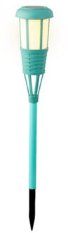 Lumineo Solar tuinfakkel/tuinlamp zeegroen op zonne-energie 61 cm
