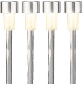 Lumineo Solar tuinlampen - 4x stuks - prikspots op zonne-energie - 24 cm