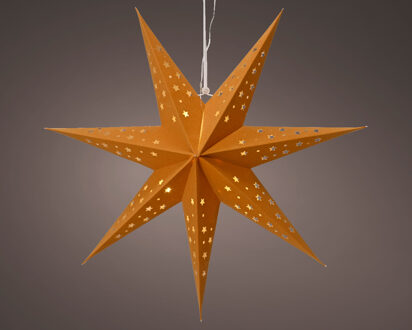 Lumineo Ster LED karton 40cm met timer Amber oranje