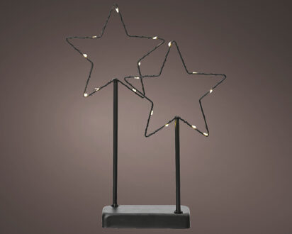Lumineo Ster LED op standaard metaal H34cm zwart
