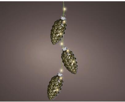 Lumineo Strengverlichting dennenappel 5,7x28cm grijs