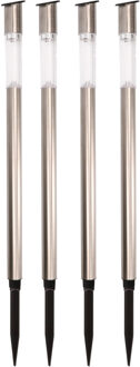 Lumineo Tuinfakkel Bodi - 4x - solar - RVS - warm wit - 57 cm