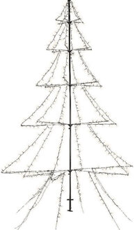 Lumineo Verlichte figuren zwarte lichtboom/metalen boom/kerstboom met 420 led lichtjes 200 cm