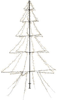Lumineo Verlichte figuren zwarte lichtboom/metalen boom/kerstboom met 600 led lichtjes 300 cm - kerstverlichting figuur