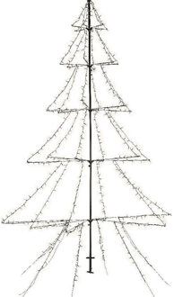 Lumineo Verlichte figuren zwarte lichtboom/metalen boom/kerstboom met 600 led lichtjes 300 cm - kerstverlichting figuur