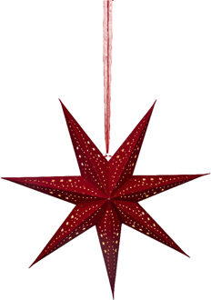 Lumineo Verlichte kerstster - rood - D58 m - papier - LED - warm wit - steady light - timer - binnen