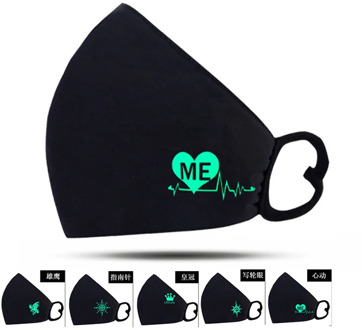 Luminous Anime Mouth Mask Cotton Soft Mondkapjes Reusable Face Mask For PM2.5 Washable Black Carton Mouth Cap Mascarillas Masque