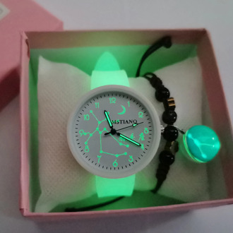 Luminous Constellation Women Watches Fashion Starry Sky Bracelet Watch Casual Silicone Band Quartz Wristwatches Relogio Feminino