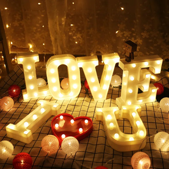 Luminous LED Letters Night Light Creative English Alphabet Number Battery Lamp Romantic Wedding Party Decoration Christmas Gift