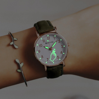 Luminous Women Watches Fashion Simple Ladies Wrist Watches Casual Leather Strap Quartz Watch Clock Montre Femme Relogio Feminino