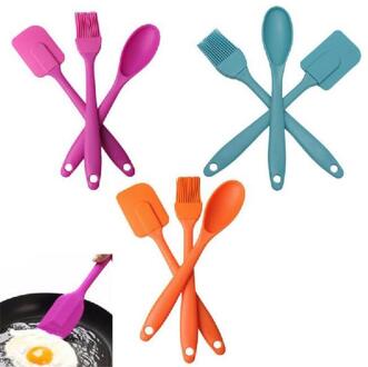 LumiParty 3PCS Siliconen Spatel Borstel Set Keukengereedschap Tool Kit Hittebestendige-35