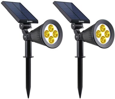 lumisky Dubbele Solar Spotlight Led Buitenverlichting Spiky Warm Zwart