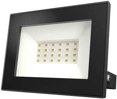 Lumos LED Breedstraler - 20 watt 1770 Lumen (90lm/W) - 4000K neutraal wit - IP65 waterdicht - LED schijnwerper met kantelbare beugel Zwart