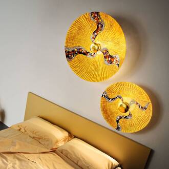 Luna Kiss goud wandlamp, 24 kt, Ø 62 cm