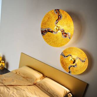 Luna Kiss goud wandlamp 24 kt, Ø 89 cm