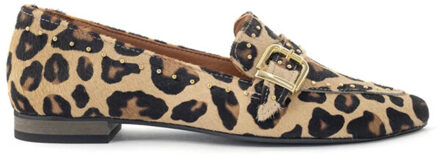 luna panterprint loafers loafers dames Beige - 41