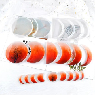 Lunar Eclipse Shape Silicone Mold Resin Casting Mould DIY Epoxy UV Resin Pendant Home Decoration Resin Crafts Mould Tools