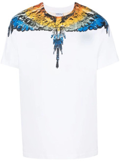 Lunar Wings Regular T-shirt Marcelo Burlon , White , Heren - 2Xl,L,M