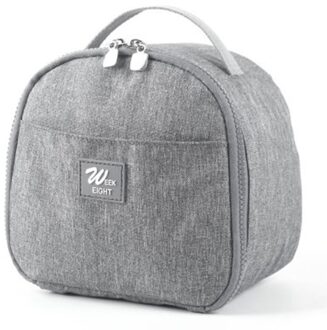 Lunch Tas Lekvrij Geïsoleerde Lunch Container Voedsel Opslag Tote Purse Voor Picknick Strand School Werk Grijs