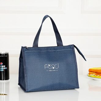 Lunch Tas Voor Vrouwen Koeler Draagbare Hand Zip Voedsel Zakken Waterdichte Picknick Reizen Ontbijt Thermo Tas Bento tas blauw-S