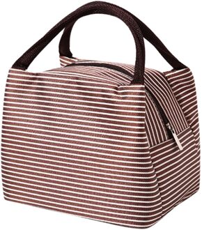 Lunchbox Draagbare Geïsoleerde Canvas Lunch Tas Thermische Voedsel Functionele Patroon Koeler Picknick Lunch Tassen Voor Vrouwen # l20 Bruin