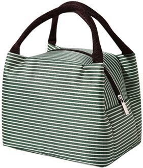 Lunchbox Draagbare Geïsoleerde Canvas Lunch Tas Thermische Voedsel Functionele Patroon Koeler Picknick Lunch Tassen Voor Vrouwen # l20 groen