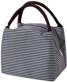 Lunchbox Draagbare Geïsoleerde Canvas Lunch Tas Thermische Voedsel Functionele Patroon Koeler Picknick Lunch Tassen Voor Vrouwen # l20 marine