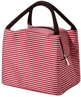 Lunchbox Draagbare Geïsoleerde Canvas Lunch Tas Thermische Voedsel Functionele Patroon Koeler Picknick Lunch Tassen Voor Vrouwen # l20 Rood