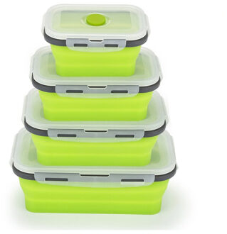 Lunchbox Siliconen Kom Vouwen Opvouwbare Draagbare Voedsel Opslag Container Milieuvriendelijke kan CSV 4stk