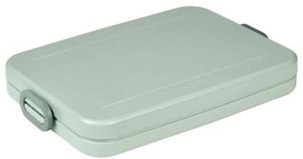 Lunchbox Take a Break Flat - Geschikt voor 4 boterhammen - Voor een Laptoptas - Broodtrommel - Nordic Sage Groen