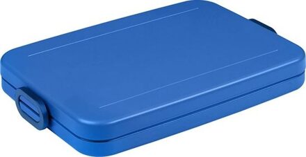 Lunchbox Take a Break Flat - Geschikt voor 4 boterhammen - Voor een Laptoptas - Broodtrommel - Vivid Blue Blauw