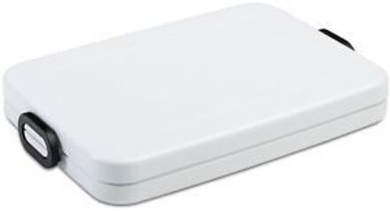 Lunchbox Take a Break Flat - Geschikt voor 4 boterhammen - Voor een Laptoptas - Broodtrommel - White Wit
