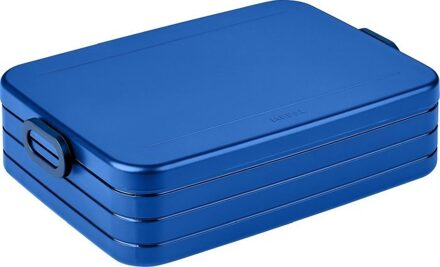 Lunchbox Take a Break Large - Geschikt voor 4 boterhammen - Voor een Laptoptas - Broodtrommel - Vivid Blue Wit