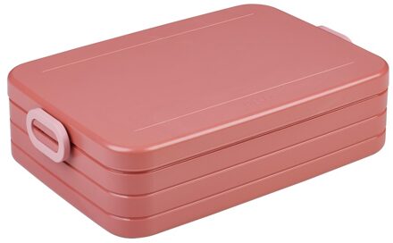 Lunchbox Take a Break Large - Geschikt voor 4 boterhammen - Voor een Laptoptas - Broodtrommel - Vivid Mauve Roze