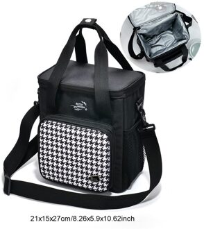 Lunchbox Voedsel Zak Vrouwelijke Geïsoleerde Thermische Verse Cooler Lunch Pouch Draagbare Werk School Picknick Rits Tote Accessoires A zwart