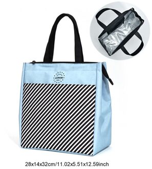 Lunchbox Voedsel Zak Vrouwelijke Geïsoleerde Thermische Verse Cooler Lunch Pouch Draagbare Werk School Picknick Rits Tote Accessoires C blauw