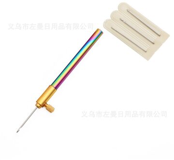 Luneville Gehaakte Naaien Tool Set Diy Craft Houten Handvat Tambour Haaknaald Met 3 Naalden Haak Borduren Kralen Hoepel veelkleurig