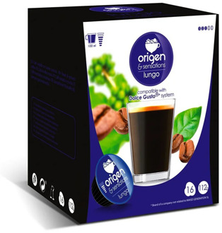 LUNGO, 16 compatible Sensations origin capsules Dolce Gusto
