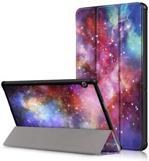 Lunso 3-Vouw sleepcover hoes - Huawei MediaPad T5 10 - Galaxy Blauw, Paars, Roze, Meerdere kleuren