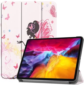 Lunso 3-Vouw sleepcover hoes - iPad Pro 11 inch (2018/2020/2021) - Fee Zwart, Wit, Roze