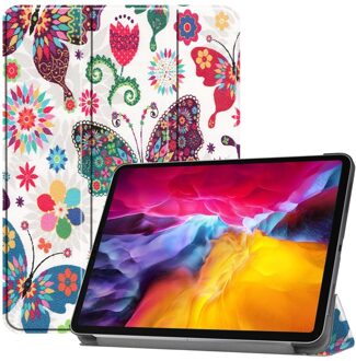 Lunso 3-Vouw sleepcover hoes - iPad Pro 11 inch (2018/2020/2021) - Vlinders Meerdere kleuren