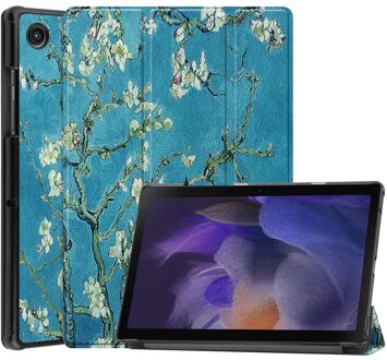 Lunso 3-Vouw sleepcover hoes - Samsung Galaxy Tab A8 (2021) - Van Gogh Amandelbloesem Meerdere kleuren