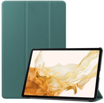 Lunso 3-Vouw sleepcover hoes - Samsung Galaxy Tab S7 Plus / Tab S8 Plus - Groen